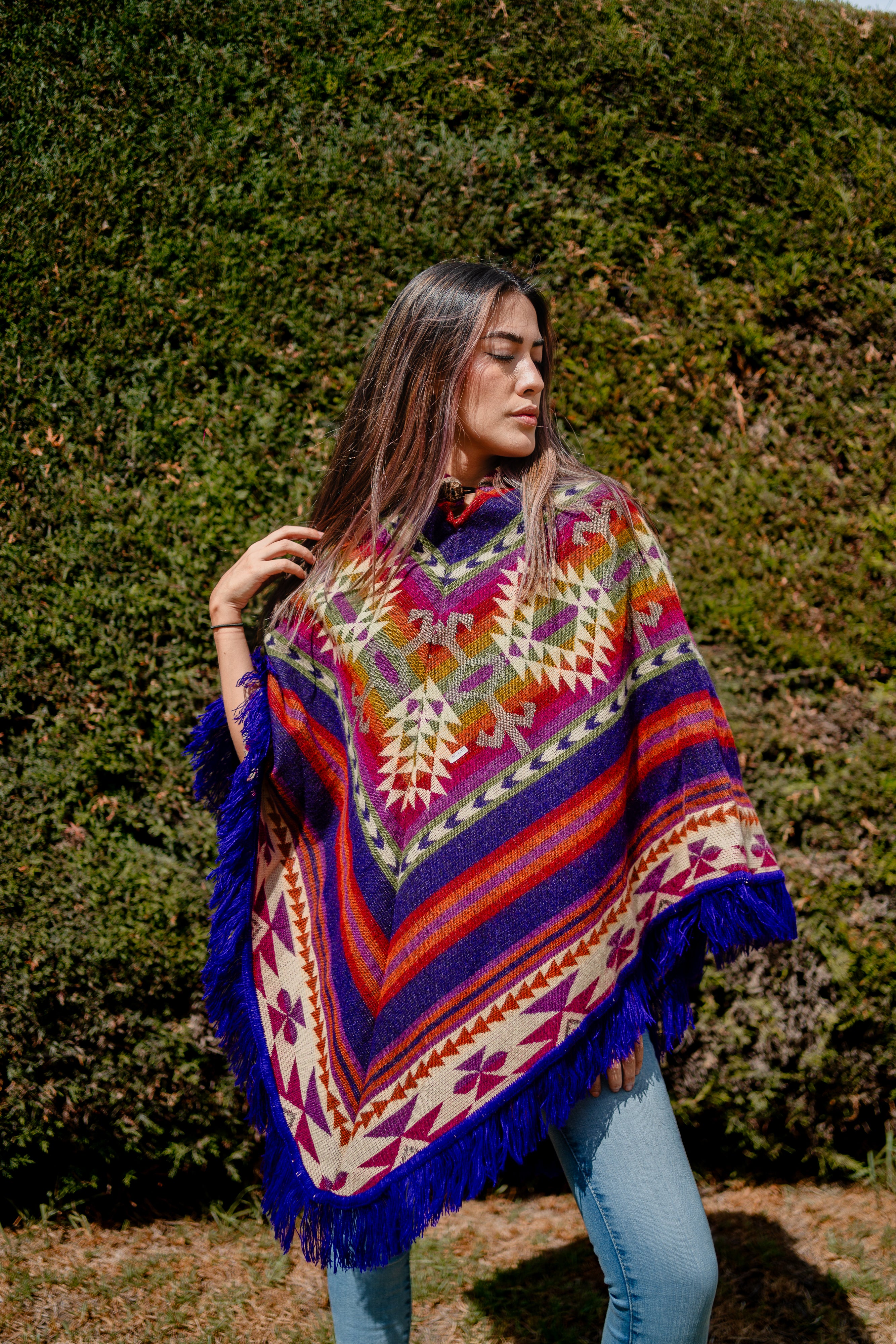 Alpaca poncho for women